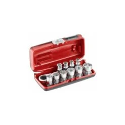 Coffret Cliquet Et Douilles 1/4" Hexagonales 6 Pans Métrique FACOM "RXPICOPB" De 11 Pièces