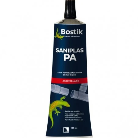 Colle SANIPLAS tubes et raccords PVC BOSTIK "30020400" de 125 grs Colle SANIPLAS Tubes Et Raccords PVC BOSTIK "30020400" De 125 Grs -GUILLEMARRE BOUTIQUE colle bostik saniplas pour tube pvc de 125 grs