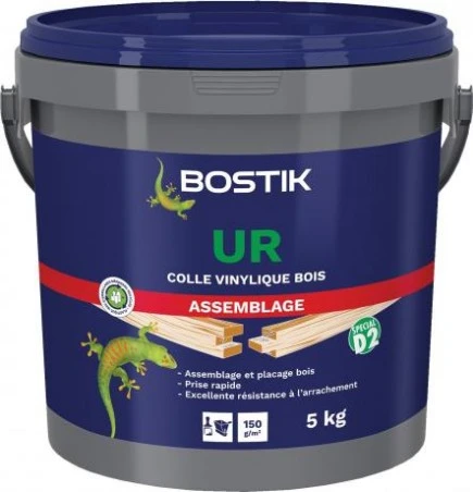 Colle à bois vinylique D2 agobois rapide BOSTIK "UR" seau 5kg Colle à Bois Vinylique D2 Agobois Rapide BOSTIK "UR" Seau 5kg -GUILLEMARRE BOUTIQUE colle vinylique d2 agobois rapide bostik ur seau 5kg