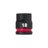 Douille à Choc Courte Carré De 1/2" 6 Pans MILWAUKEE "4932480312" De 18 M/m
