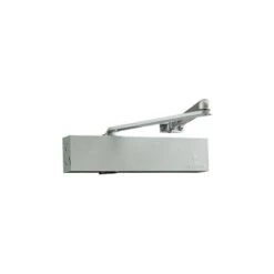 Ferme-porte à Pignon Et Crémaillère à Bras Compas Force Réglable Argent GROOM "GR300" Pour Porte De 120 Kg