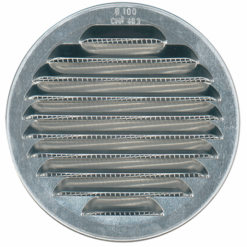 Grille De Prise D'air à Persienne Avec Moustiquaire Brut AUTOGYRE "033127" Diamètre 120 M/m