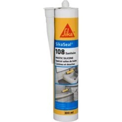 Mastic Sanitaire Fongicide Sanisil Sikaseal 108 SIKA "524946" De 300 Ml - Blanc