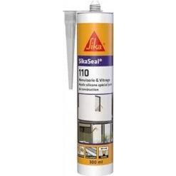 Mastic Silicone Menuiserie Et Vitrage Sikaseal 110 SIKA "739182" De 300 Ml - Translucide
