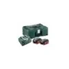 Pack énergie De 2 Batteries Lithium Et Chargeur METABO "685077000" De 18 V - 5,5 Ah