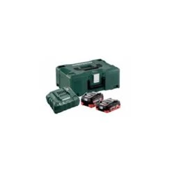 Pack énergie De 2 Batteries Lithium Et Chargeur METABO "685136000" De 18 V - 4 Et 5,5 Ah