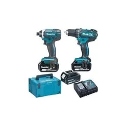 Pack Perceuse Visseuse Et Visseuse à Chocs Avec Batteries MAKITA "DLX2127J1" De 18 V