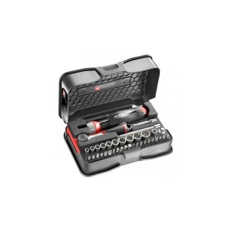 Tournevis à cliquet avec douilles et embouts FACOM "R.161G-6ATCL3PB" de 38 pièces Tournevis à Cliquet Avec Douilles Et Embouts FACOM "R.161G-6ATCL3PB" De 38 Pièces -GUILLEMARRE BOUTIQUE promo tournevis a cliquet a douille et embout facom r 161g 6atcl3pb